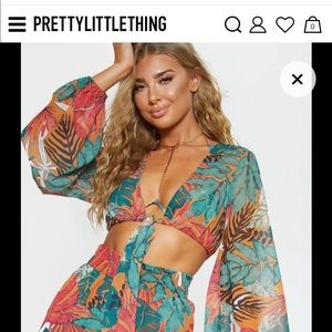 PRETTYLITTLETHING Beach cover up with bikini top